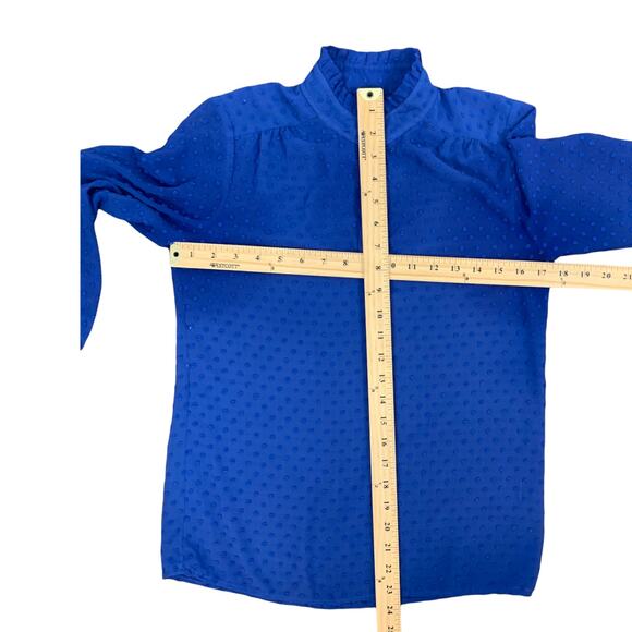 J. Crew Blue Sheer Blouse - Picture 7 of 7